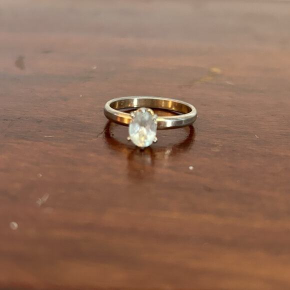 Lot Of 5 Vintage April Birthstone Rings Sizes 7 & 8.5 Silver And Gold Tone - Picture 2 of 16